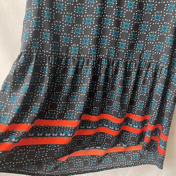 Ann Taylor LOFT Drop Waist Floral Tunic Dress‎ S Navy Teal Boho Coastal Cowgirl - Picture 4 of 9